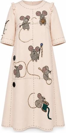 Dolce & Gabbana Jurken - Dames - Casual kleedjes - Beige - XS - Katoen - Kleedjes