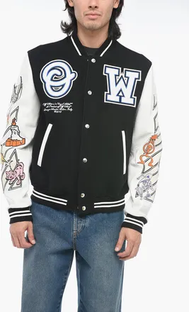 Off-white Varsity Bomber CHICAGO BULLS with patchwork Off-White