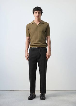 Mango Polo 100% cotone maglia texture kaki - Uomo - XXL - MANGO MAN
