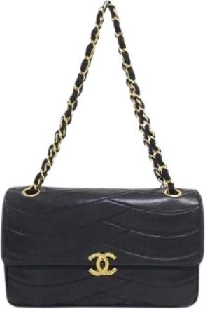 Chanel Pre-owned Vintage Shoulder Bag - Dames - Vintage Schoudertas - Zwart - ONE Size - Leer - Vintage