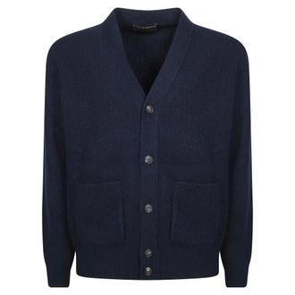 FILIPPO DE LAURENTIIS Cardigan a coste inglesi - - Knitwear - Uomo - Blu - L