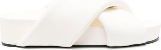 Jil Sander cross-strap flat sandals - women - Leather - 36 - White