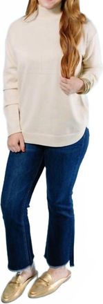 Metric Knits Mock Neck Pullover In Ivory