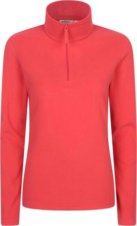 Mountain Warehouse Camber Half Zip Womens Fleece - Lightweight, Warm & Cosy Half Zip Sweatshirt Top - Best for Camping, Outdoors, Travelling & Hiking Active Red (Plain) 
