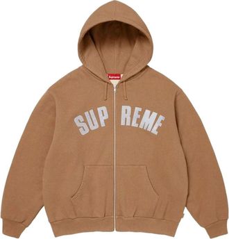 SUPREME FW26 Arc Thermal Lined Zip Up Hooded Sweatshirt Light Brown SUP-FW26-074-BRN
