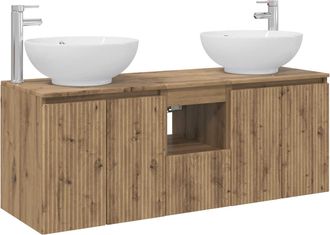 vidaXL Juego De Muebles De Ba&ntilde;o 3 Uds. Roble Artisan Vidaxl