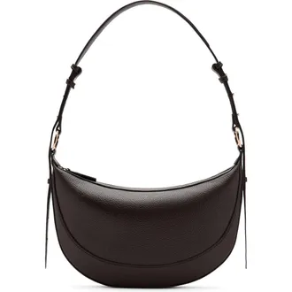 Mango Oval Faux Leather Shoulder Bag in Chocolate at Nordstrom
