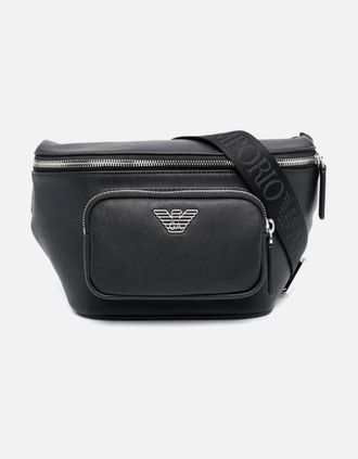 Emporio Armani Mens BRANDED BELT BAG - Black - Size: OS