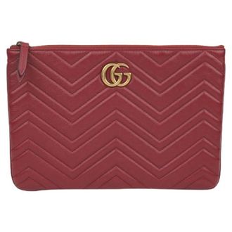 Gucci Pre-owned Clutches, female, Red, Size: ONE SIZE Pre-owned GG Marmont Clutch
