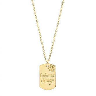 Jessica Elliot Womens Vermeil resolutions We Can All Keep Dogtags Max Necklace In Embrace Change
