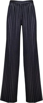 Max Mara Broeken, Dames, Blauw, XS, Wol, Wijde broek