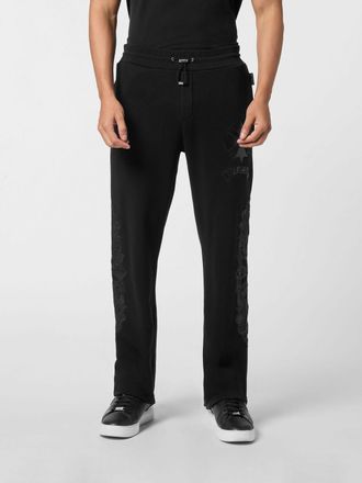 Philipp Plein Pantaloni jogging in cotone con ricamo