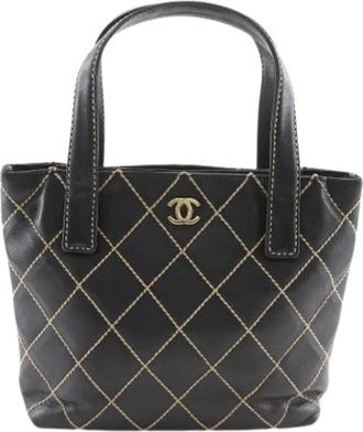 Chanel Pre-owned Vintage Handtas - Dames - Vintage Handtas - Zwart - ONE Size - Leer - Vintage