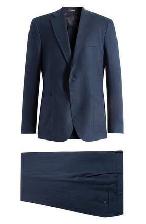 Vince Icon Relaxed Fit Linen Suit in Coastal at Nordstrom, Size 38 Regular