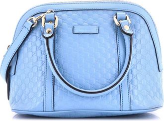 Gucci Blue Microguccissima Leather Convertible Dome Satchel Mini (Authentic Pre-Loved)