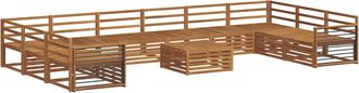 vidaXL Juegos De Sof&aacute;s 11 Uds. Natural Madera De Acacia S&oacute;lida Vidaxl