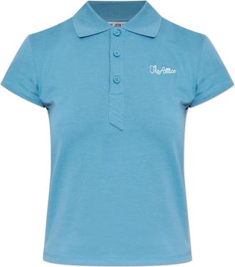 The Attico Polo met logo - Dames - Polos - Blauw - M - Katoen - Tops