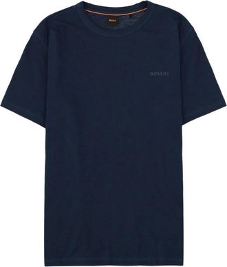 HUGO BOSS Logo Detail Katoenen T-shirt - Heren - T-shirts - Blauw - M - Katoen - Tops