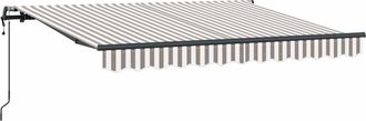 vidaXL Toldo Retr&aacute;ctil Gris Claro Y Blanco. 3,5 X 2 M Tela Vidaxl