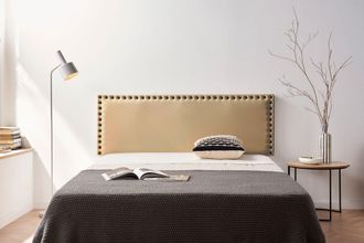 Moonia Cabecero Tapizado Modena Polipiel 130x55x8 Cm - Dorado - Moonia