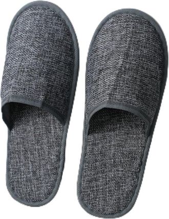 Generic Disposable Spa Slippers, Closed Toe, Grey Hotel Guest Slippers for Travel and Home