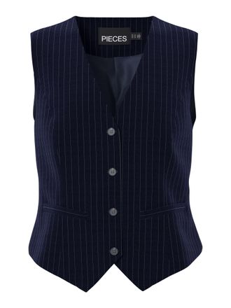 Pieces Womens PCBOZZY Vest NOOS Pinstripe EXP BC Suit, Sky Captain/AOP:Pinstripe, S