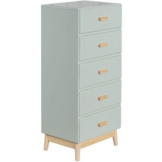Mobili Rebecca Mobili Rebecca - Cassettiera Aloe 115x50x40 mdf Pino Verde Acqua Marrone Scandinavo Da Montare