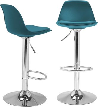 IDMarket Set Di 2 Sgabelli Da Bar Design Blu Anatra Karl