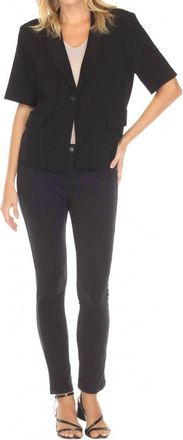 Joseph Ribkoff Short Sleeve V-Neck Blazer In Black