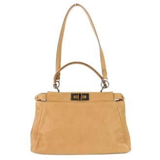 Fendi Pre-owned Peekaboo Handtas - Dames - Vintage Handtas - Beige - ONE Size - Vintage