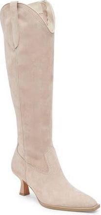 Dolce Vita Ariana Knee High Western Boot in Taupe Suede at Nordstrom Rack, Size 6