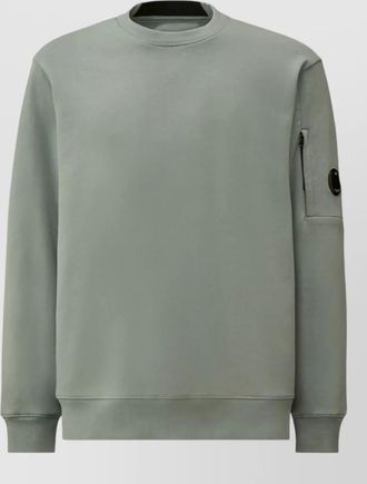 C.P. Company cotton crew neck sweatshirt zip sleeve pocket