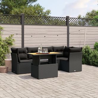 vidaXL Vidaxl - Set Divani Da Giardino 5 Pz Con Cuscini In Polyrattan Nero