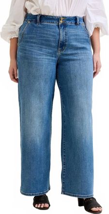 Judy Blue High Waist Trouser Column Jeans In Medium Wash