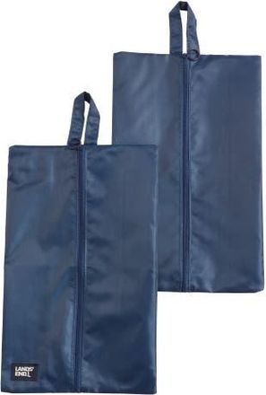 Lands End Shoe Bags for Travel Set of 2, Polyester Canvas Shoe Travel Bag with Zipper Closure in Navy at Nordstrom