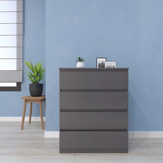 Seconique Malvern 4 Drawer Chest in Grey