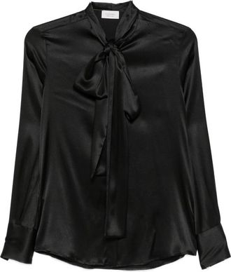 Mazzarelli Pussy-bow Silk-satin Blouse