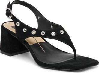 Dolce Vita Yves Stud Slingback Sandal in Onyx Suede at Nordstrom, Size 6.5