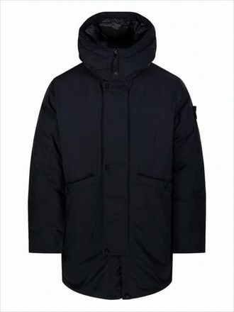 Stone Island Padded Casual Jacket With High Collar And Hood