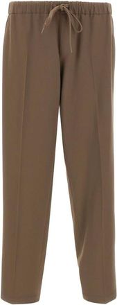 Maison Margiela Broeken, Heren, Bruin, L, Wol, Rechte broek