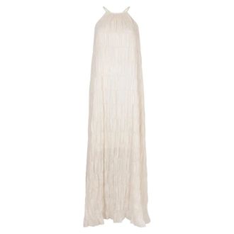 Dante6 Boho-Chic Halter Maxi Jurk in Botercr&egrave;me - Dames - Maxi kleedjes - Beige - XS - Kleedjes