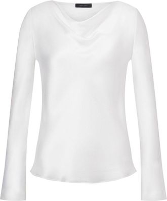 Alberta Ferretti Top met col van zijdeblend - Wit