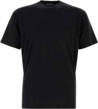 Tom Ford Mens Black Lyocell Blend T-shirt - Size EU 46 (Mens)