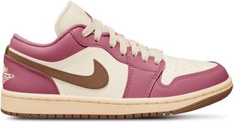 Nike Jordan Womens AJ 1 Low - Basketball Shoes Pink/White/Brown Size 10.0