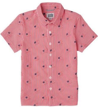 Party Pants Old Glory Weekender Seersucker Shirt in Red at Nordstrom, Size Xx-Large