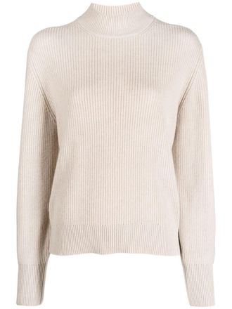 Brunello Cucinelli mock-neck cashmere jumper - women - Cashmere - M - Neutrals