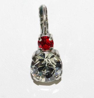 Mariana Womens Audrey Earrings In Clear/red