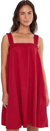 Seafolly Beach Edit Gathered Band Mini Dress Womens Swimwear Cosmo Red : SM, Linen/Tencel