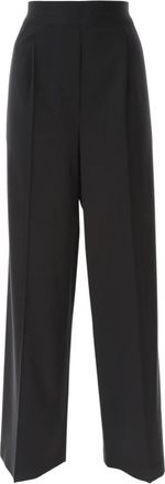 Msgm Pull On Broeken - Dames - Wijde Broeken - Zwart - M - Wol - Broeken