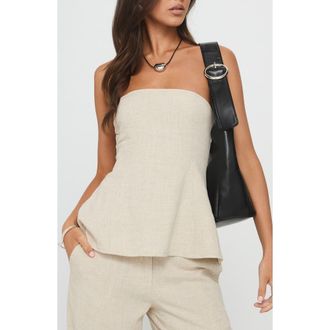 Princess Polly Esidora Strapless Top in Natural at Nordstrom, Size 10